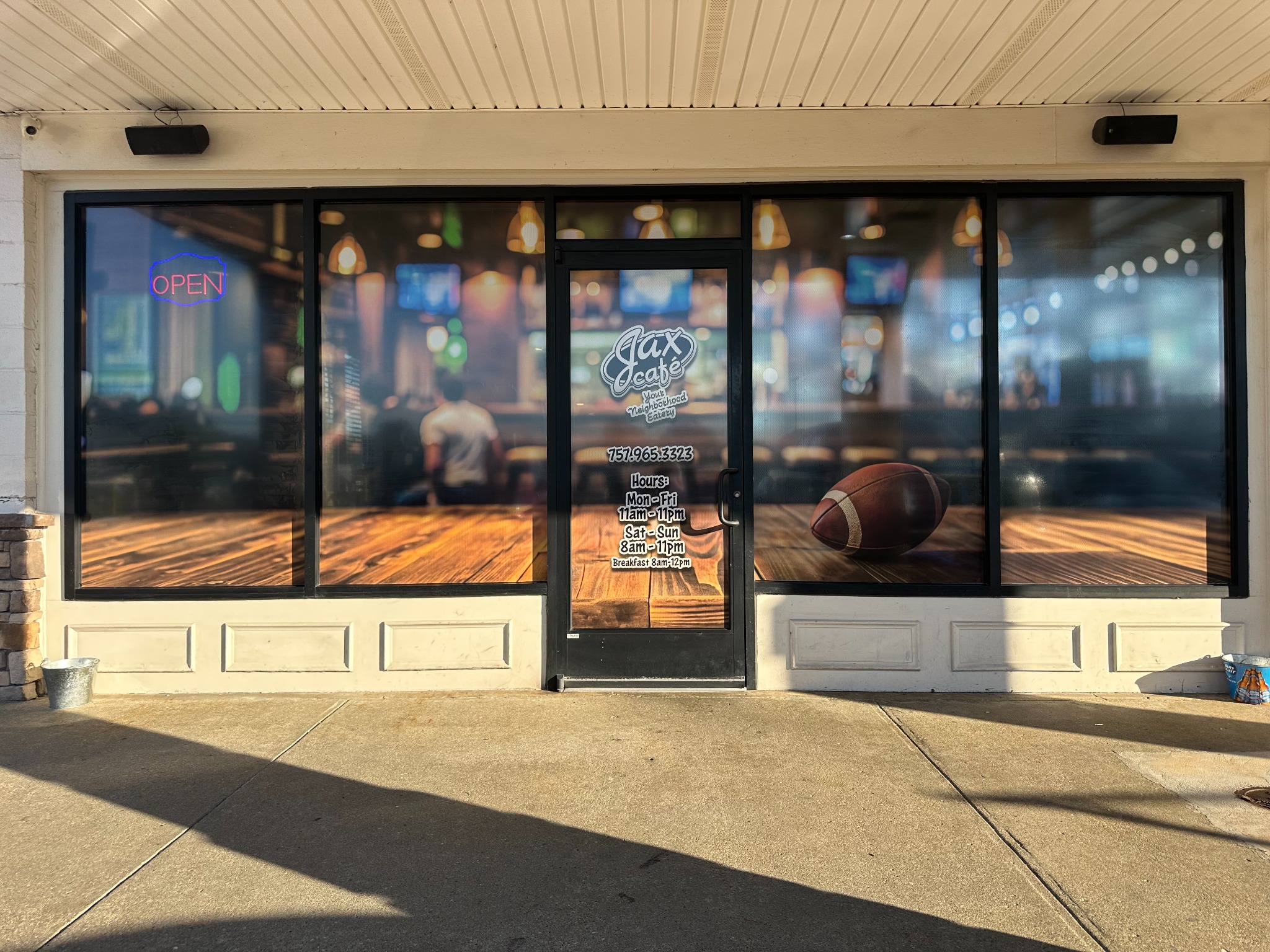 Jax Café custom storefront window graphics